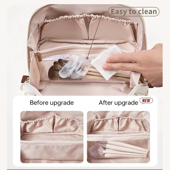 Travel Makeup Bag, Large Capacity Cosmetic Bags for Women, Waterproof Portable P - Picture 3 of 8